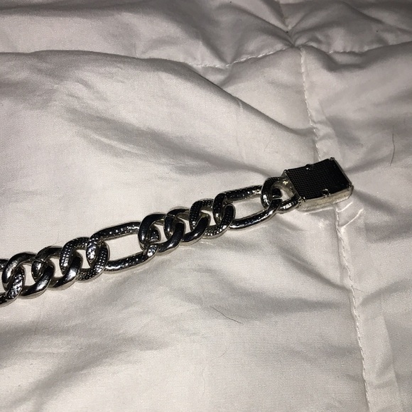 Silver tone anklet pave rhinestone - Picture 4 of 7